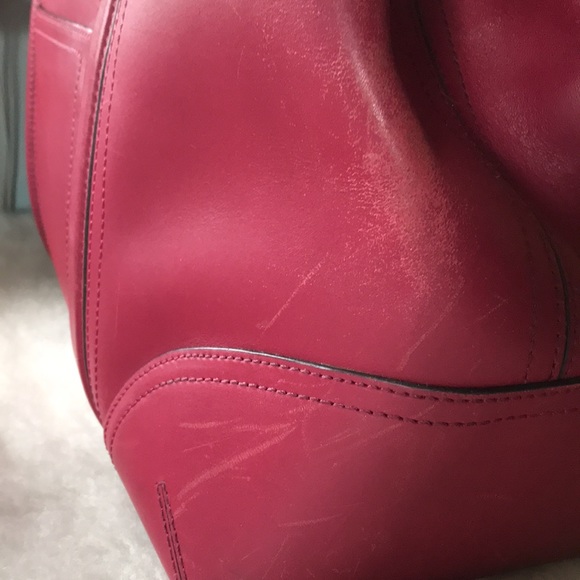 Ann Taylor magenta leather large satchel - Picture 13 of 17